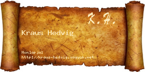 Kraus Hedvig névjegykártya